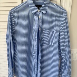 rag & bone ICONS Maxine Blue and White Striped Button-Down Shirt